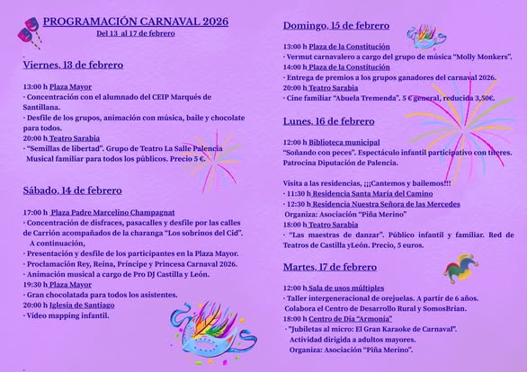¡EL CARNAVAL 2026 YA ESTÁ AQUÍ, CARRIÓN!