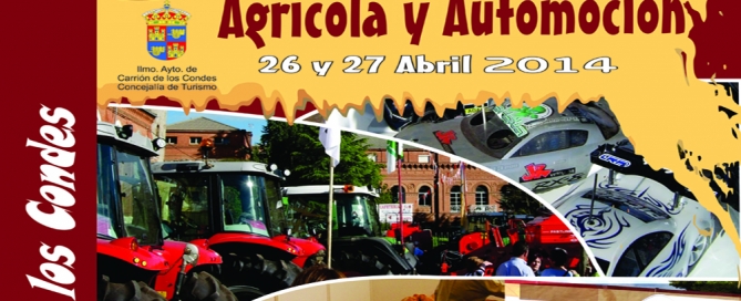 Cartel feria 2014 de maquinária agrícola y automoción en Carrión de los Condes