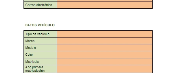 Ficha de inscripción coches antiguos ciudad de Carrión en Carrión de los Condes