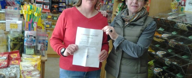 Premio tras comprar en Carrión de los Condes