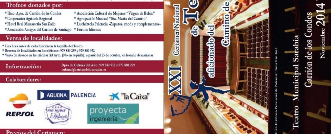Delantera cartel teatro Sarabia Carrión de los Condes