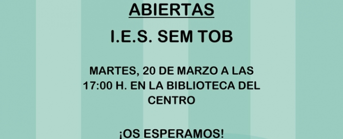 Cartel Puertas Abiertas IES Sem Tob
