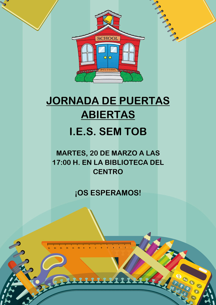 Cartel Puertas Abiertas IES Sem Tob