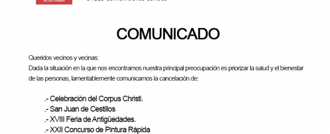Cancelación de eventos en Carrión de los Condes