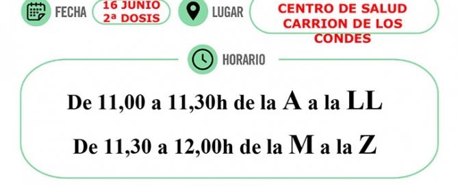 2ª dosis a nacidos en 1962 / 1963
