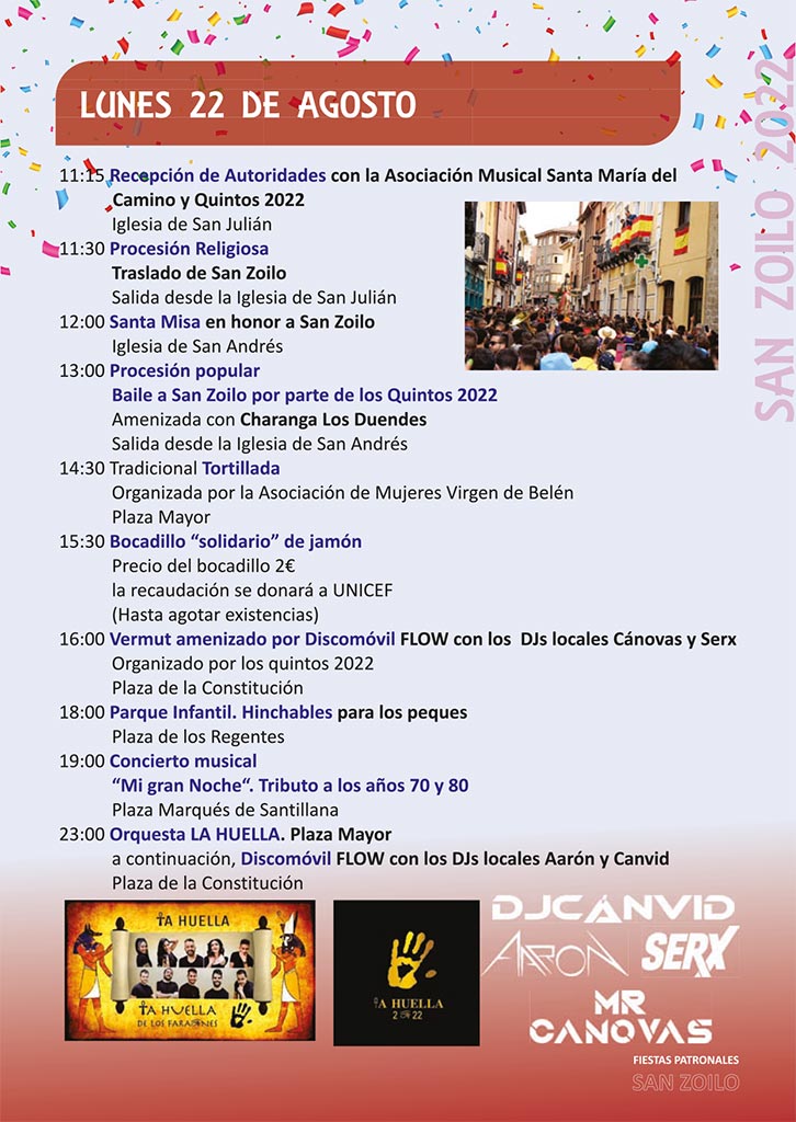 PROGRAMACIÓN PARA HOY LUNES 22 DE AGOSTO