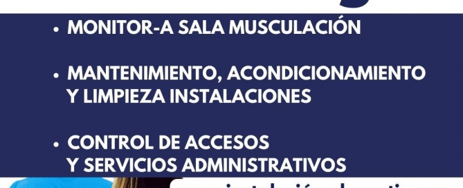 OFERTA DE EMPLEO PARA EL NUEVO GIMNASIO
