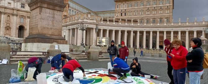 Alfombristas en la Ciudad de Vaticano