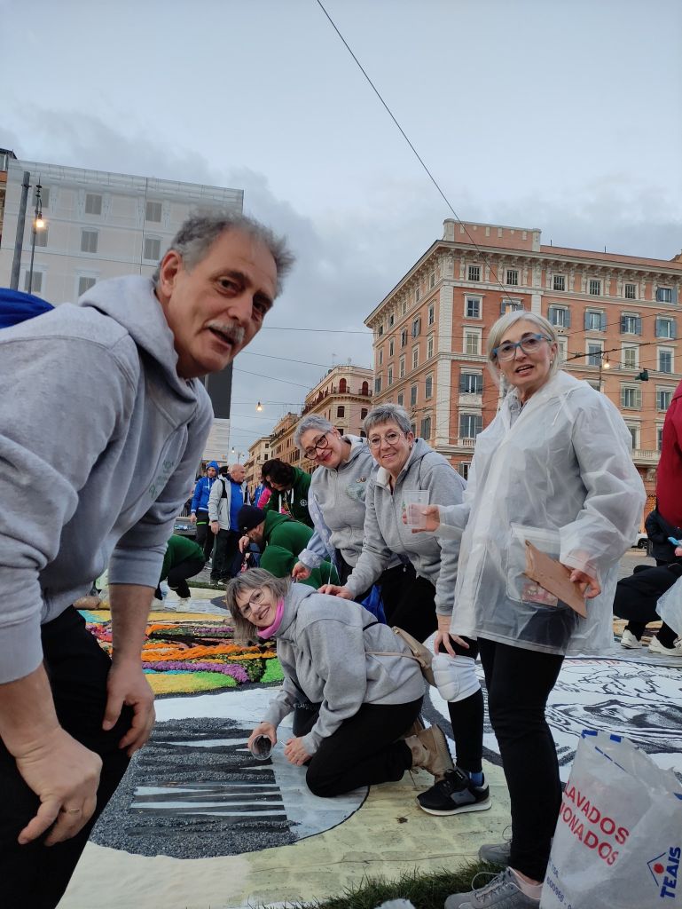 Alfombristas en la Ciudad de Vaticano