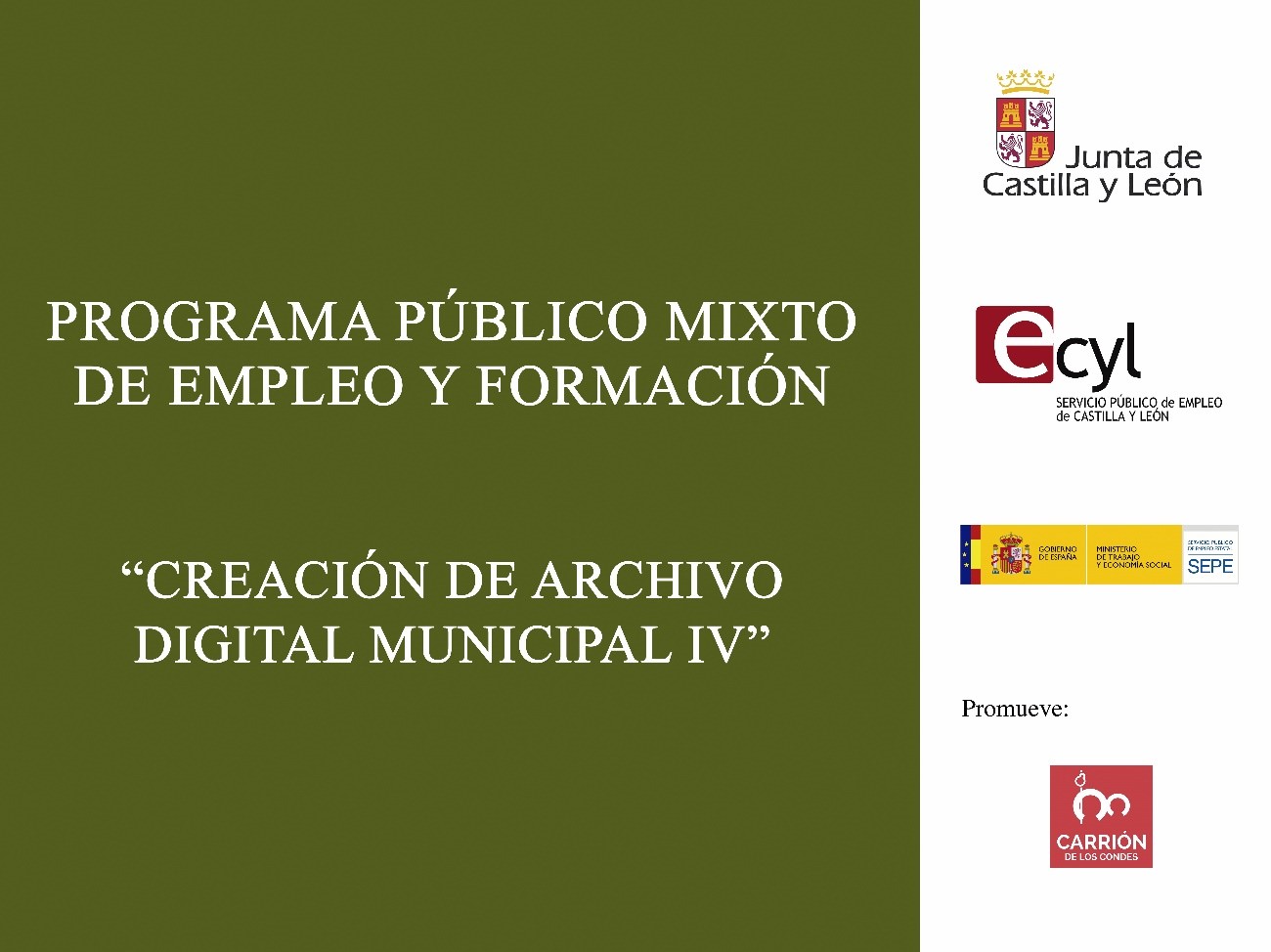 Programa público mixto de empleo-formación - Creación de archivo digital municipal IV