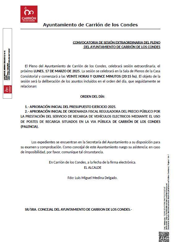 Pleno extraordinario