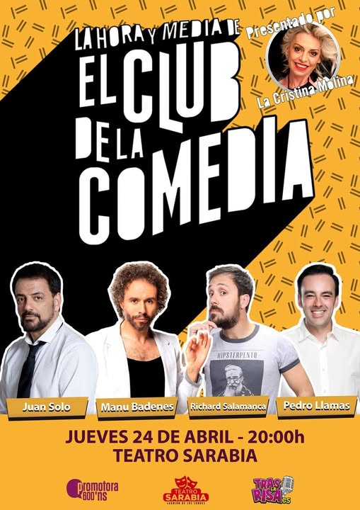Juan Solo, Manu Badenes, Richard Salamanca, Pedro Llamas y La Cristina Molina en el Club de la Comedia
