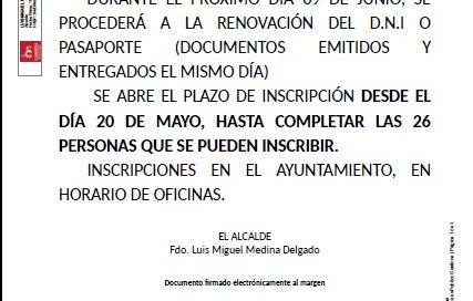RENOVACIÓN DNI O PASAPORTE