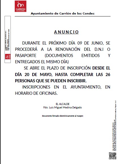 RENOVACIÓN DNI O PASAPORTE
