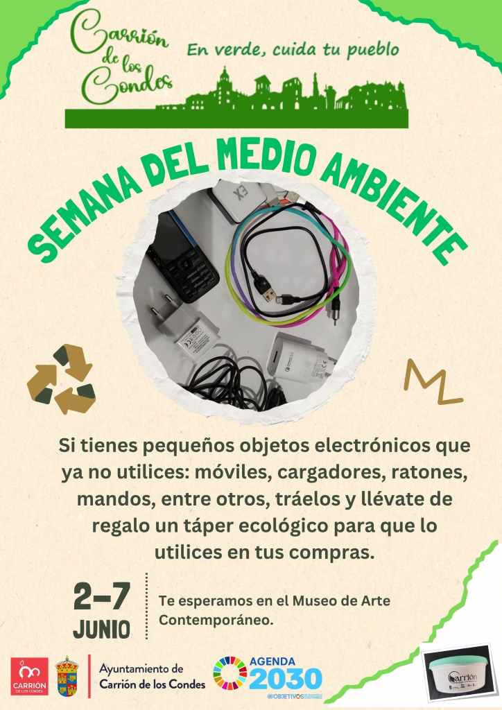 Campaña de recogida de pequeños objetos electrónicos que ya no usamos.