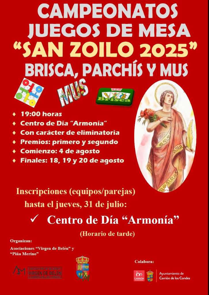 Inscripciones torneos de brisca, parchís y mus.