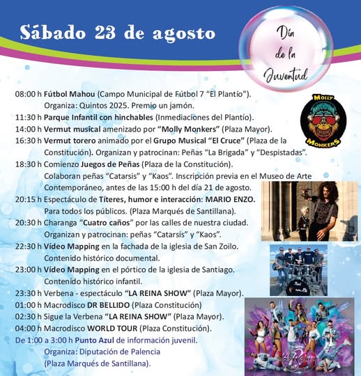Programación sábado. 23 de agosto