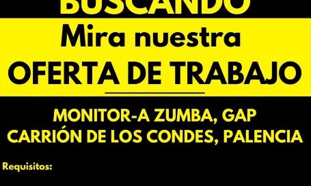 OFERTA DE TRABAJO - Monitor de zumba para el Centro Centro Deportivo Ultreia