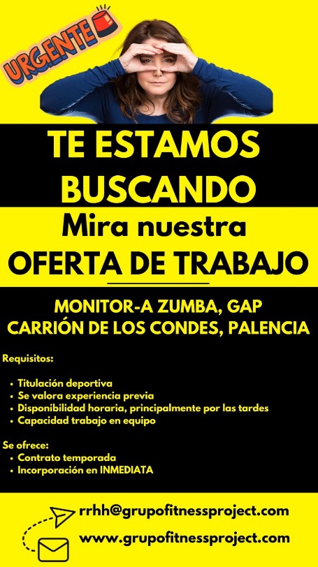 OFERTA DE TRABAJO - Monitor de zumba para el Centro Centro Deportivo Ultreia