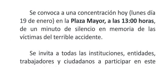 Minuto de silencio por las víctimas del accidente ferroviario en Adamuz