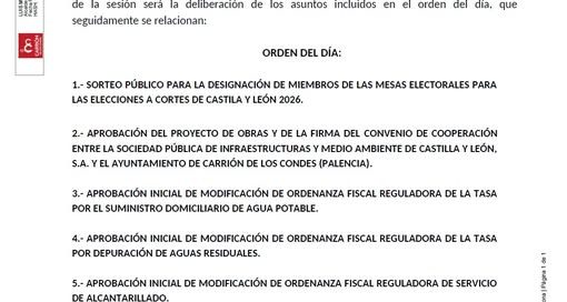 CONVOCATORIA DE PLENO ORDINARIO