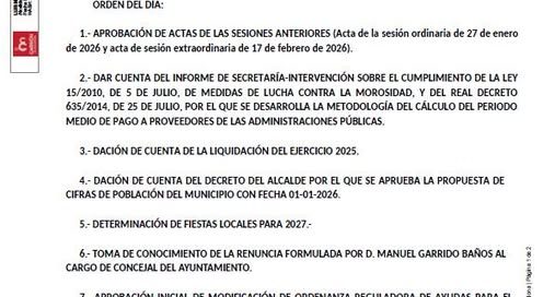 CONVOCATORIA DE SESIÓN ORDINARIA DEL PLENO